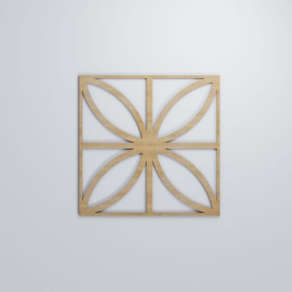 Ekena Millwork Large Swansea Decorative Fretwork Wood Wall Panels, Hickory, 23 3/8"W x 23 3/8"H x 3/8"T - WALW24X24X0375SWNHI