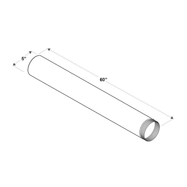 Imperial Mfg Imperial 5 in. D X 60 in. L Galvanized Steel Furnace Pipe - GV0374-A