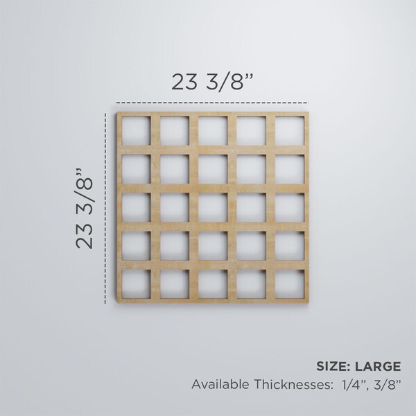 Ekena Millwork Large Manchester Decorative Fretwork Wood Wall Panels, Alder, 23 3/8"W x 23 3/8"H x 3/8"T - WALW24X24X0375MNCAL