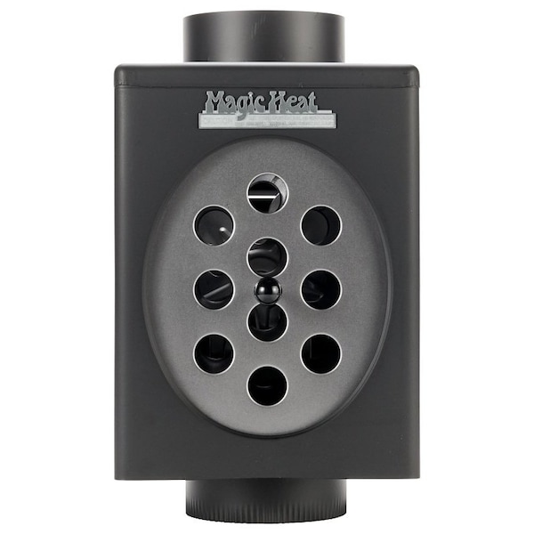 Magic Heat Magic Heat MH-6R Heat Reclaimer, 8000 to 30000 Btu, Black, For 6 in Bottom Crimp Chimney Systems - MH-6R
