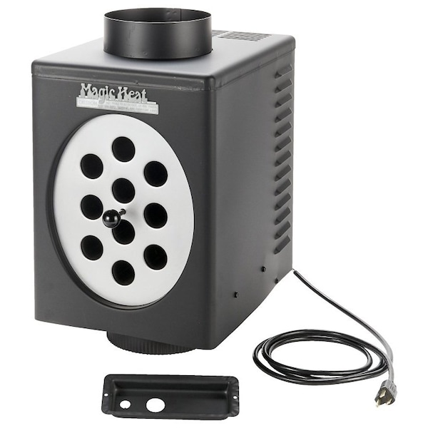 Magic Heat Magic Heat MH-6R Heat Reclaimer, 8000 to 30000 Btu, Black, For 6 in Bottom Crimp Chimney Systems - MH-6R