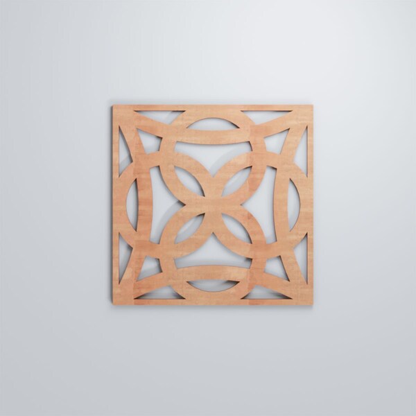 Ekena Millwork Medium Baytown Decorative Fretwork Wood Wall Panels, Cherry, 15 3/8"W x 15 3/8"H x 3/8"T - WALW16X16X0375BYTCH