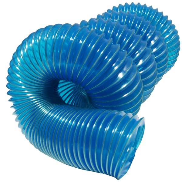 Rubber-Cal "PVC Flexduct" General Purpose - 10" ID x 25' (Fully Stretched) - Blue - 01-203