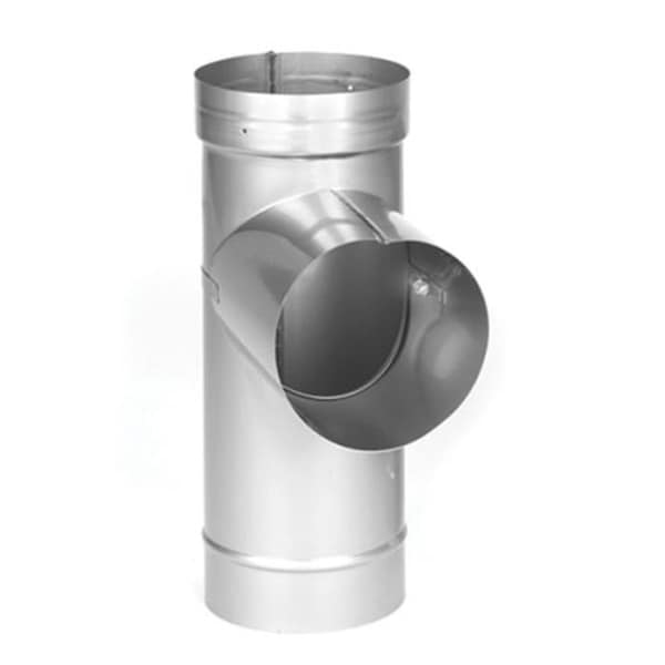 Hearthstone Furniture 7 in. RoundFlex Short 304 Alloy Tee with 5 in. Removable Take-Off - HE2201366