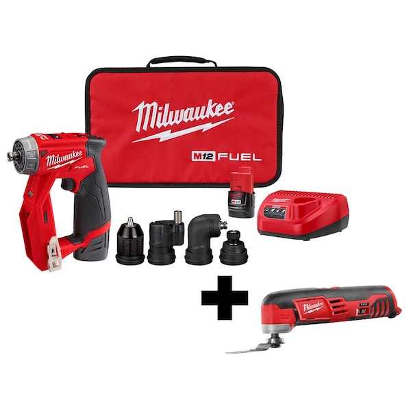 Milwaukee Tool Cordless Drill/Driver Kit, w/Multi-Tool - 2505-22, 2426-20
