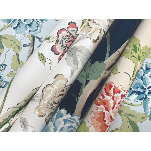 York Wallcoverings Teahouse Floral Light Blue Wallpaper - BL1784