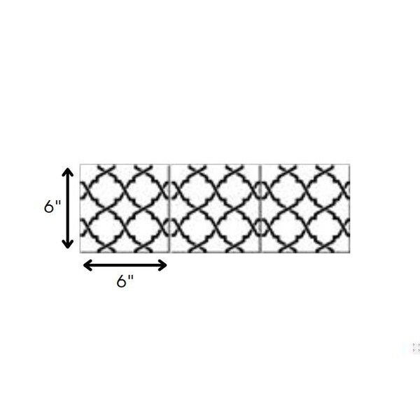 Homeroots 6 x 6 in. Black & White Quatrefoil Peel & Stick Tiles - 399922