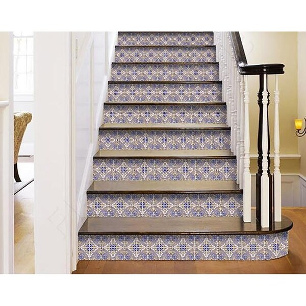 Homeroots 6 x 6 in. Blue Taupe Nova Removable Peel & Stick Tiles - 400222