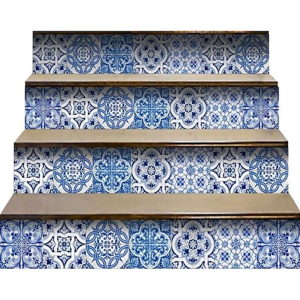 Homeroots 6 x 6 in. Bluebell Lina Removable Peel & Stick Tiles - 400302