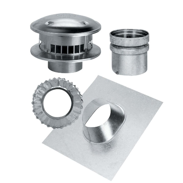 Selkirk Gas Vent Termination Kit, Round, Type B, 3-In., 4-Pc. - 183600