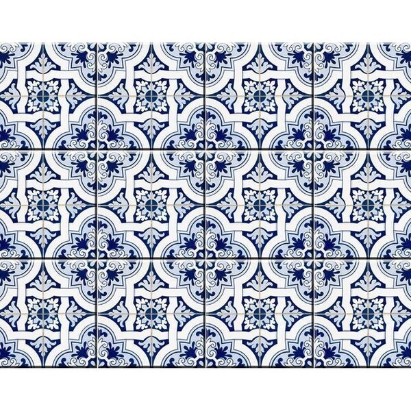 Homeroots 5 x 5 in. Blue Mia Gia Peel & Stick Removable Tiles - 400175