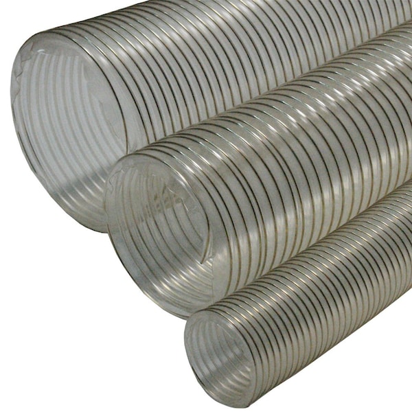 Rubber-Cal XPV 708, PV Flexible Duct, Clear, 3.5IN ID x 10FT - 23-190-3.5-10