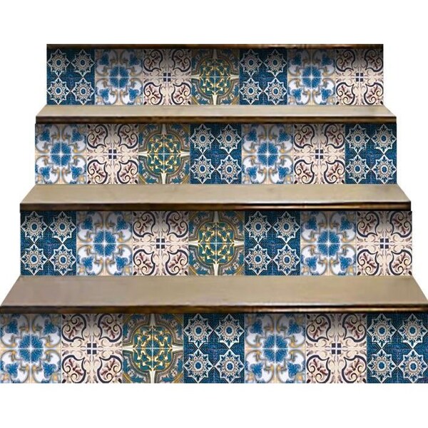 Homeroots 5 x 5 in. Agean Linda Bluen Green Removable Peel & Stick Tiles - 400281