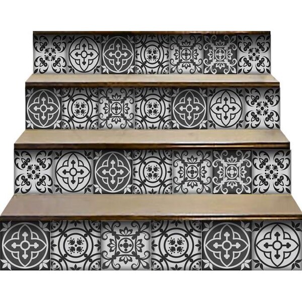 Homeroots 6 x 6 in. Gray & White Multi Peel & Stick Removable Tiles - 399887