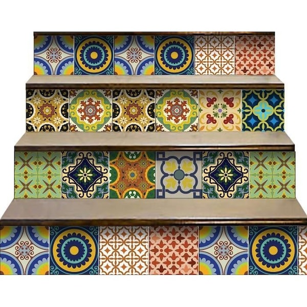 Homeroots 8 x 8 in. Auguri Mix Green Peel & Stick Removable Tiles - 400024