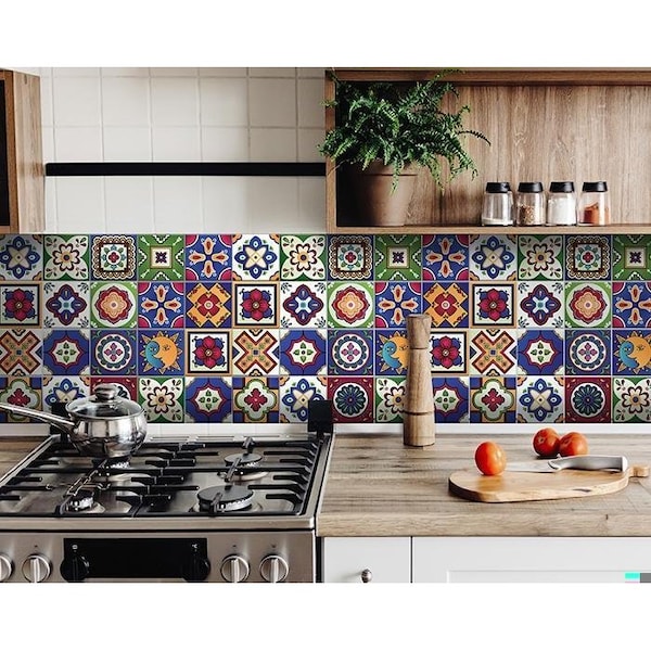 Homeroots 4 x 4 in. Mediterra Blue Celestial Mosaic Peel & Stick Removable Tiles - 400430