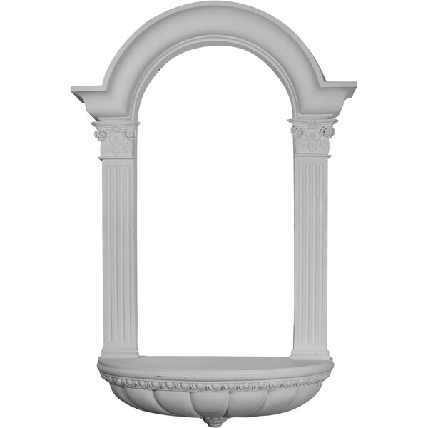 Ekena Millwork 27 1/2"W x 45 3/4"H x 7 1/4"D Hillsborough Wall Niche, Surface Mount - NCH27X45HI