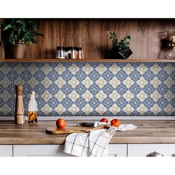 Homeroots 5 x 5 in. Nelly Yellow Peel & Stick Removable Tiles - 400121