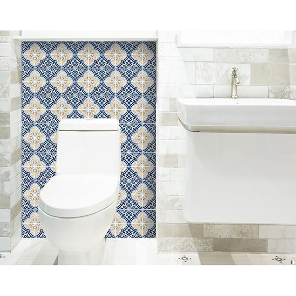 Homeroots 5 x 5 in. Nelly Yellow Peel & Stick Removable Tiles - 400121