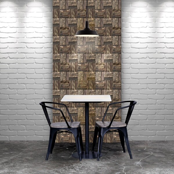 Ekena Millwork Boca Boat Wood Mosaic Wall Tile, Natural Finish, 11 7/8"W x 11 7/8"H x 3/4"P - WPW12X12BCMENA