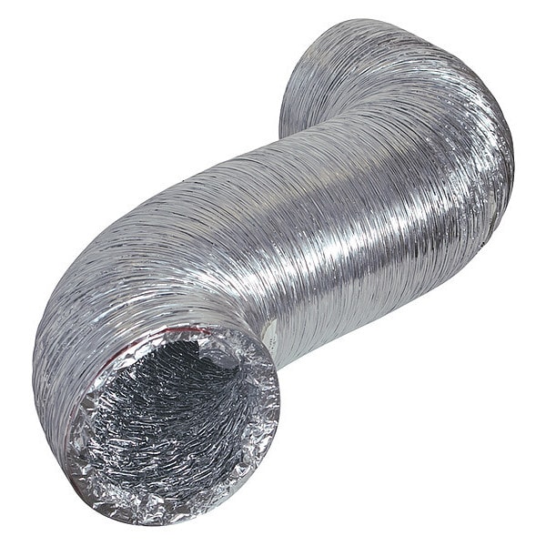Zoro Select Noninsulated Flexible Duct, Aluminum - 60584