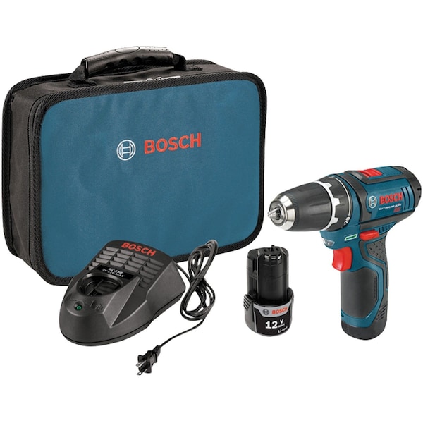 Bosch 12V Max Drill, 3/8 in, 12V DC, Cordless Drill - PS31-2A+BAT415