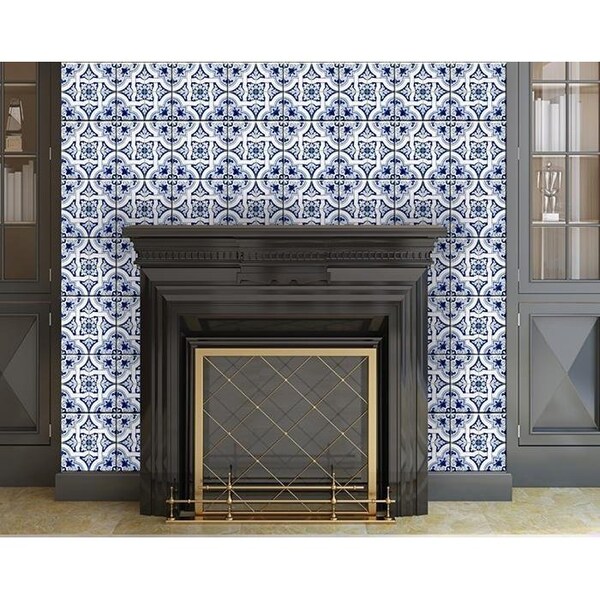 Homeroots 6 x 6 in. Blue Mia Gia Peel & Stick Removable Tiles - 400177