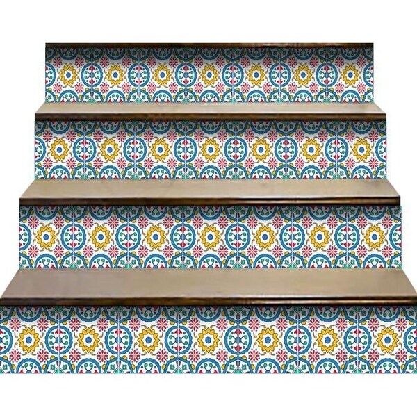Homeroots 8 x 8 in. Raffia Gia Light Blue Removable Peel & Stick Tiles - 400414