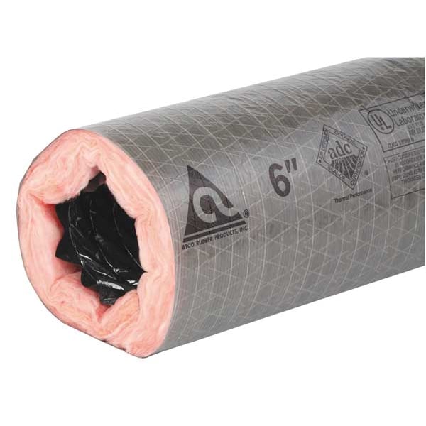 Atco Insulated Flexible Duct, 25 ft. L, 140F - 17802516