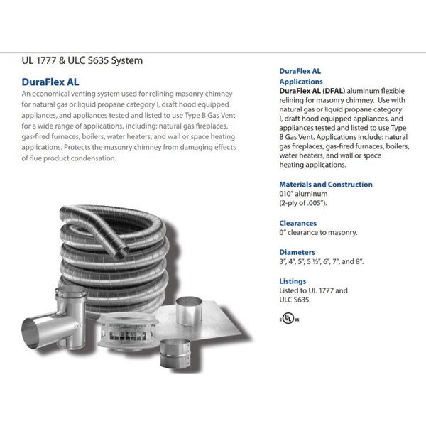 Duraflex DuraVent DuraFlex 3 in. D Chimney Relining Pipe - 3DFA-35