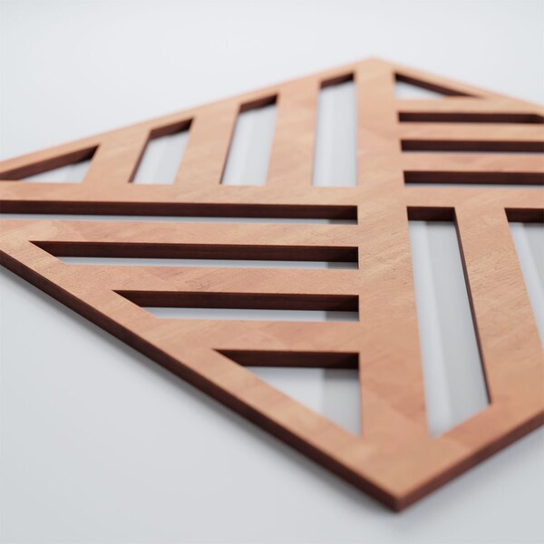 Ekena Millwork Medium Allen Decorative Fretwork Wood Wall Panels, Cherry, 15 3/8"W x 15 3/8"H x 3/8"T - WALW16X16X0375ALLCH
