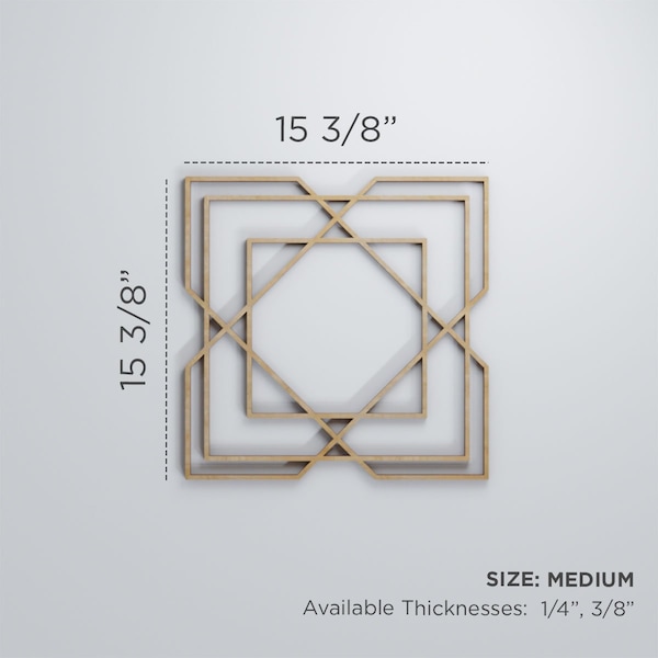 Ekena Millwork Medium Lakewood Decorative Fretwork Wood Wall Panels, Walnut, 15 3/8"W x 15 3/8"H x 3/8"T - WALW16X16X0375LWDWA