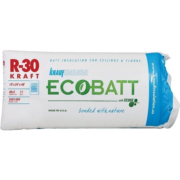 Knauf Insulation Insulation, 48 in L, 24 in W, R30 RValue, Fiberglass, Natural Brown - B17E R30K