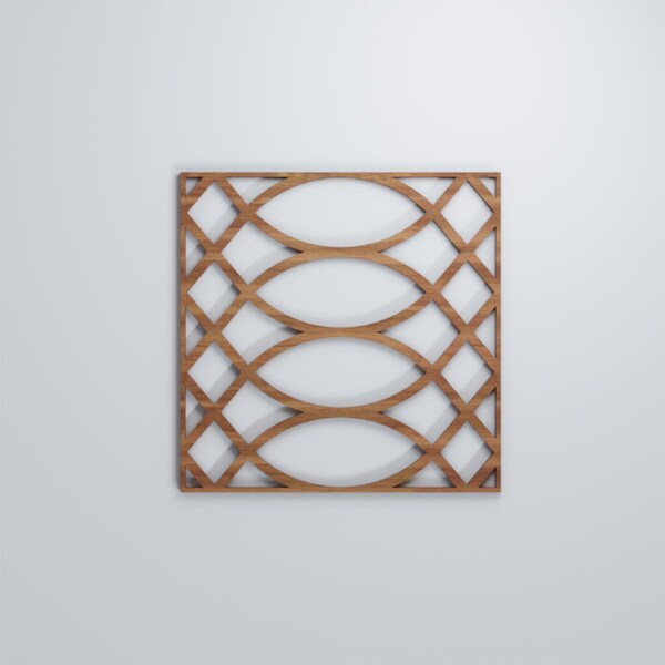 Ekena Millwork Medium Montrose Decorative Fretwork Wood Wall Panels, Walnut, 15 3/8"W x 15 3/8"H x 3/8"T - WALW16X16X0375MNTWA