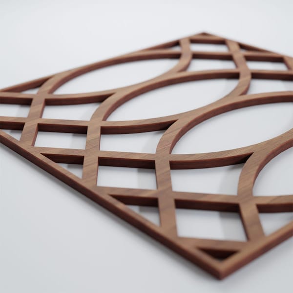 Ekena Millwork Medium Montrose Decorative Fretwork Wood Wall Panels, Walnut, 15 3/8"W x 15 3/8"H x 3/8"T - WALW16X16X0375MNTWA
