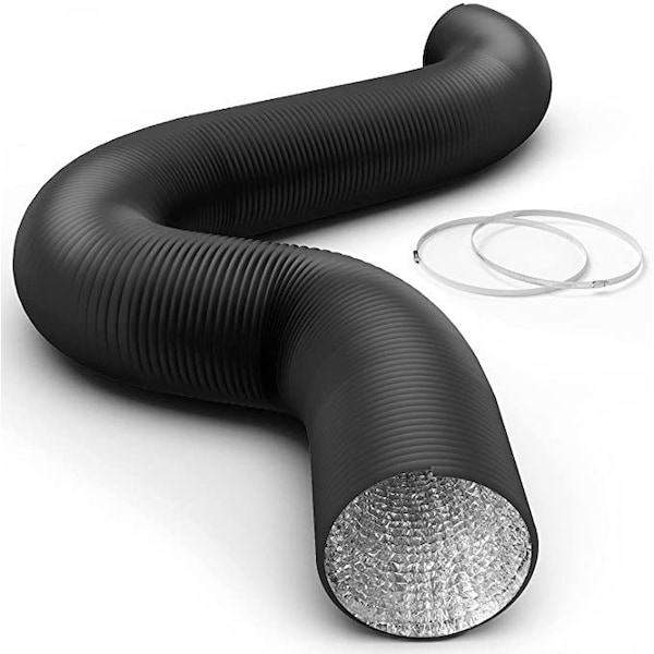 Ipower 12 inch 25 feet  PVC ducting, Black(Environmental protection materials) - GLDUCT12X25CPVCBLK
