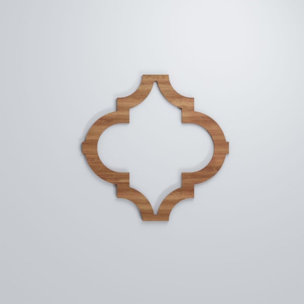Ekena Millwork Medium Marrakesh Decorative Fretwork Wood Wall Panels, Walnut, 15 3/8"W x 15 3/8"H x 3/8"T - WALW16X16X0375MRKWA