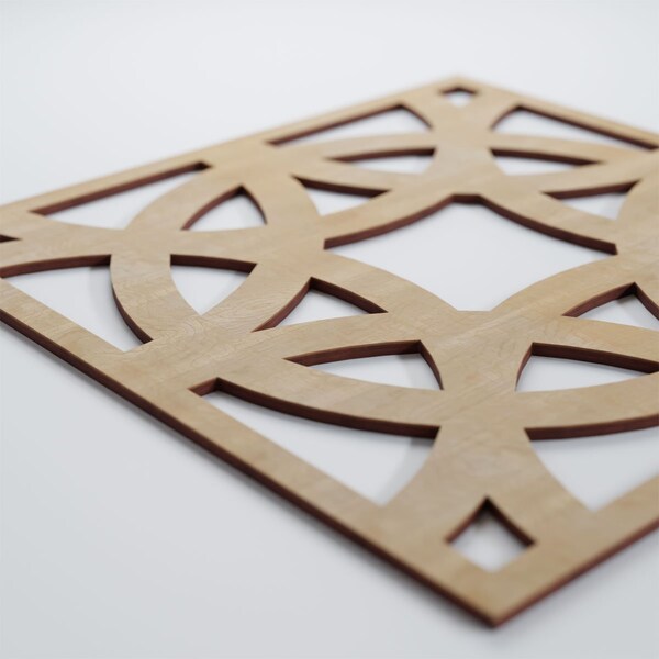 Ekena Millwork Large Brownsville Decorative Fretwork Wood Wall Panels, Birch, 23 3/8"W x 23 3/8"H x 3/8"T - WALW24X24X0375BNEBI