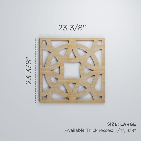 Ekena Millwork Large Brownsville Decorative Fretwork Wood Wall Panels, Birch, 23 3/8"W x 23 3/8"H x 3/8"T - WALW24X24X0375BNEBI
