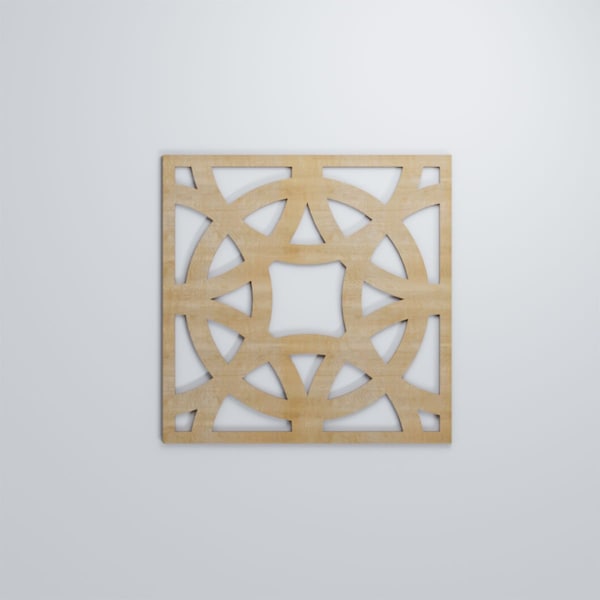 Ekena Millwork Large Brownsville Decorative Fretwork Wood Wall Panels, Birch, 23 3/8"W x 23 3/8"H x 3/8"T - WALW24X24X0375BNEBI