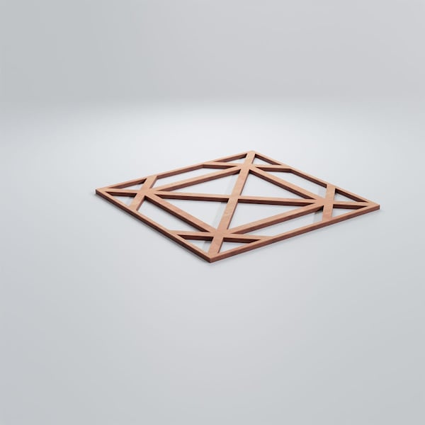 Ekena Millwork Medium Buxton Decorative Fretwork Wood Wall Panels, Cherry, 15 3/8"W x 15 3/8"H x 3/8"T - WALW16X16X0375BUXCH