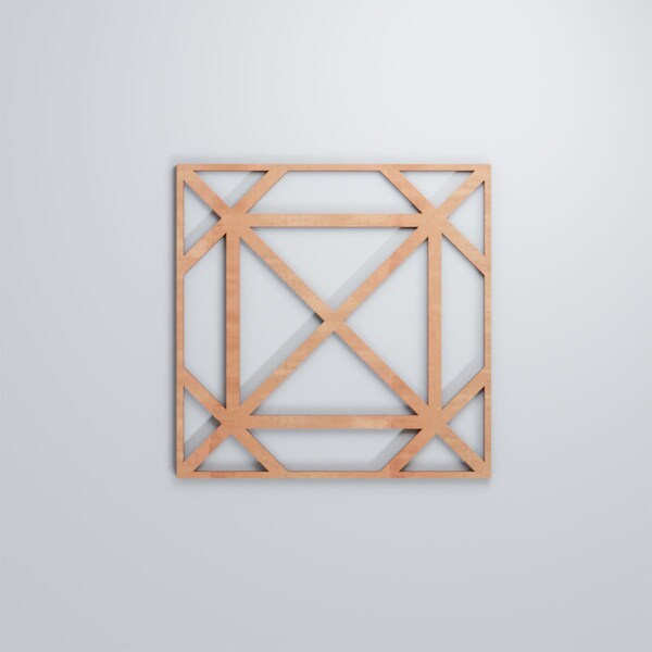 Ekena Millwork Medium Buxton Decorative Fretwork Wood Wall Panels, Cherry, 15 3/8"W x 15 3/8"H x 3/8"T - WALW16X16X0375BUXCH