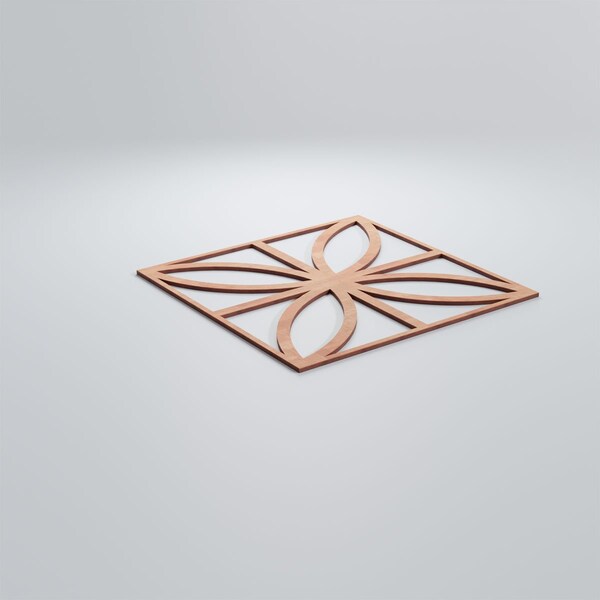 Ekena Millwork Large Swansea Decorative Fretwork Wood Wall Panels, Cherry, 23 3/8"W x 23 3/8"H x 3/8"T - WALW24X24X0375SWNCH