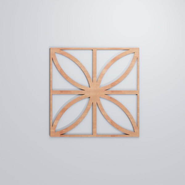 Ekena Millwork Large Swansea Decorative Fretwork Wood Wall Panels, Cherry, 23 3/8"W x 23 3/8"H x 3/8"T - WALW24X24X0375SWNCH