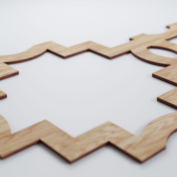 Ekena Millwork Large Cordova Decorative Fretwork Wood Wall Panels, Red Oak, 35 1/8"W x 23 3/8"H x 3/8"T - WALW24X24X0375CRVRO