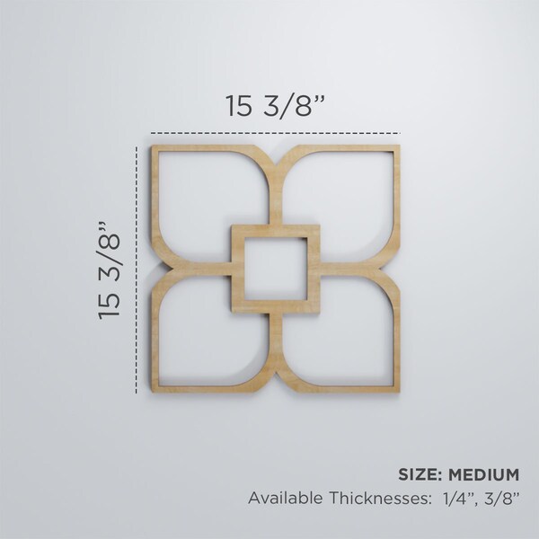 Ekena Millwork Medium Olivia Decorative Fretwork Wood Wall Panels, Wood (Paint Grade), 15 3/8"W x 15 3/8"H x 3/8"T - WALW16X16X0375OLVMF