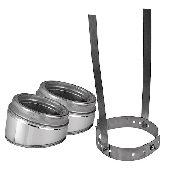 Selkirk Selkirk 8 in. D X 8 in. D Adjustable 15 deg Stainless Steel Insulated Elbow Kit - 208206