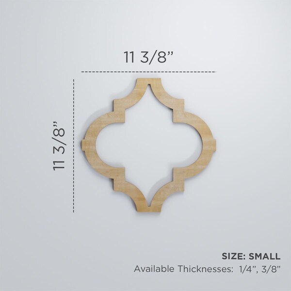 Ekena Millwork Small Marrakesh Decorative Fretwork Wood Wall Panels, Walnut, 11 3/8"W x 11 3/8"H x 3/8"T - WALW12X12X0375MRKWA