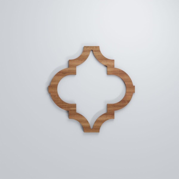 Ekena Millwork Small Marrakesh Decorative Fretwork Wood Wall Panels, Walnut, 11 3/8"W x 11 3/8"H x 3/8"T - WALW12X12X0375MRKWA