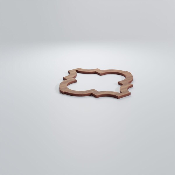 Ekena Millwork Small Marrakesh Decorative Fretwork Wood Wall Panels, Walnut, 11 3/8"W x 11 3/8"H x 3/8"T - WALW12X12X0375MRKWA